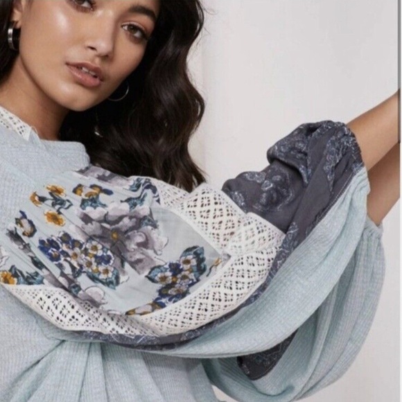 NWOT Free People color splash top in mint - Picture 3 of 11